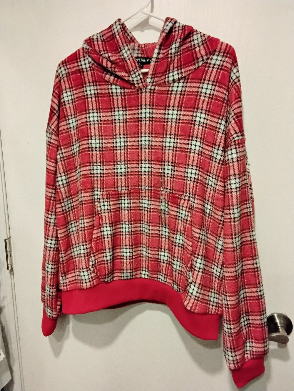Harper & Ivy Plaid Fleece Loungewear Set